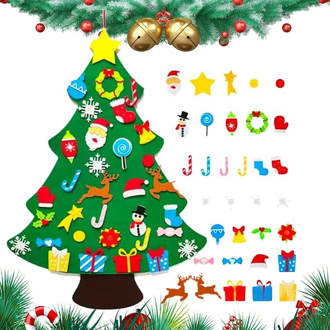 Felt Christmas Tree with Detachable Ornaments