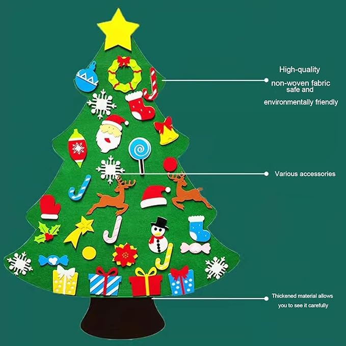 Felt Christmas Tree with Detachable Ornaments