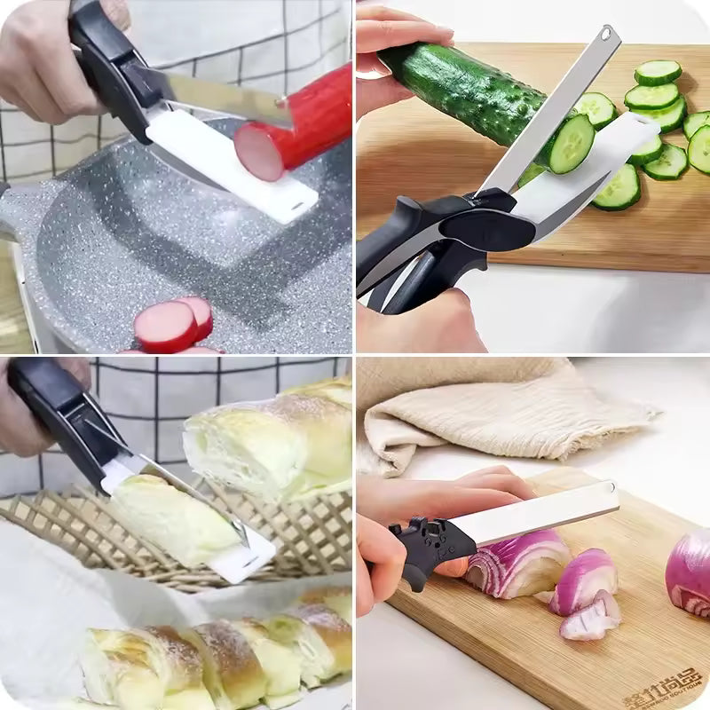 2-in-1 Smart Chopping Knife, Multi-purpose Kitchen Scissors